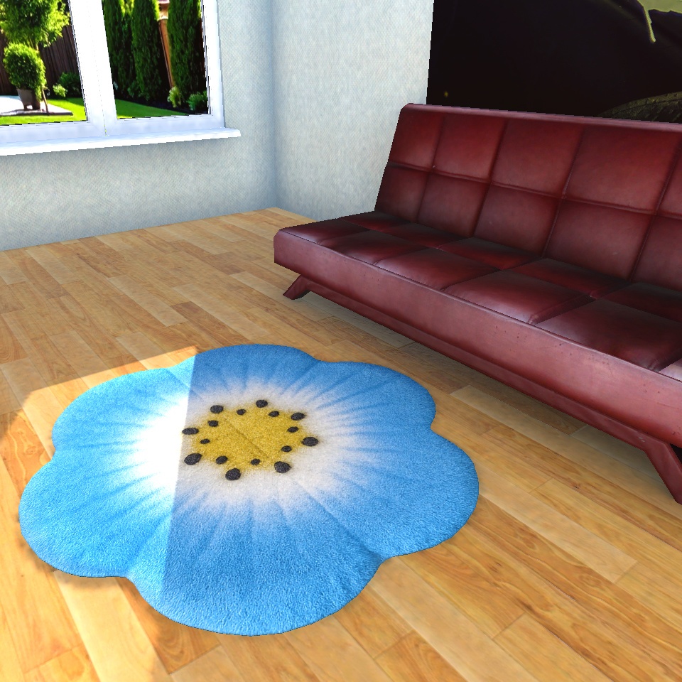 ふわふわ風ラグ(絨毯)円形4種+花形4種 / Rug(carpet) Round4 & Flower4