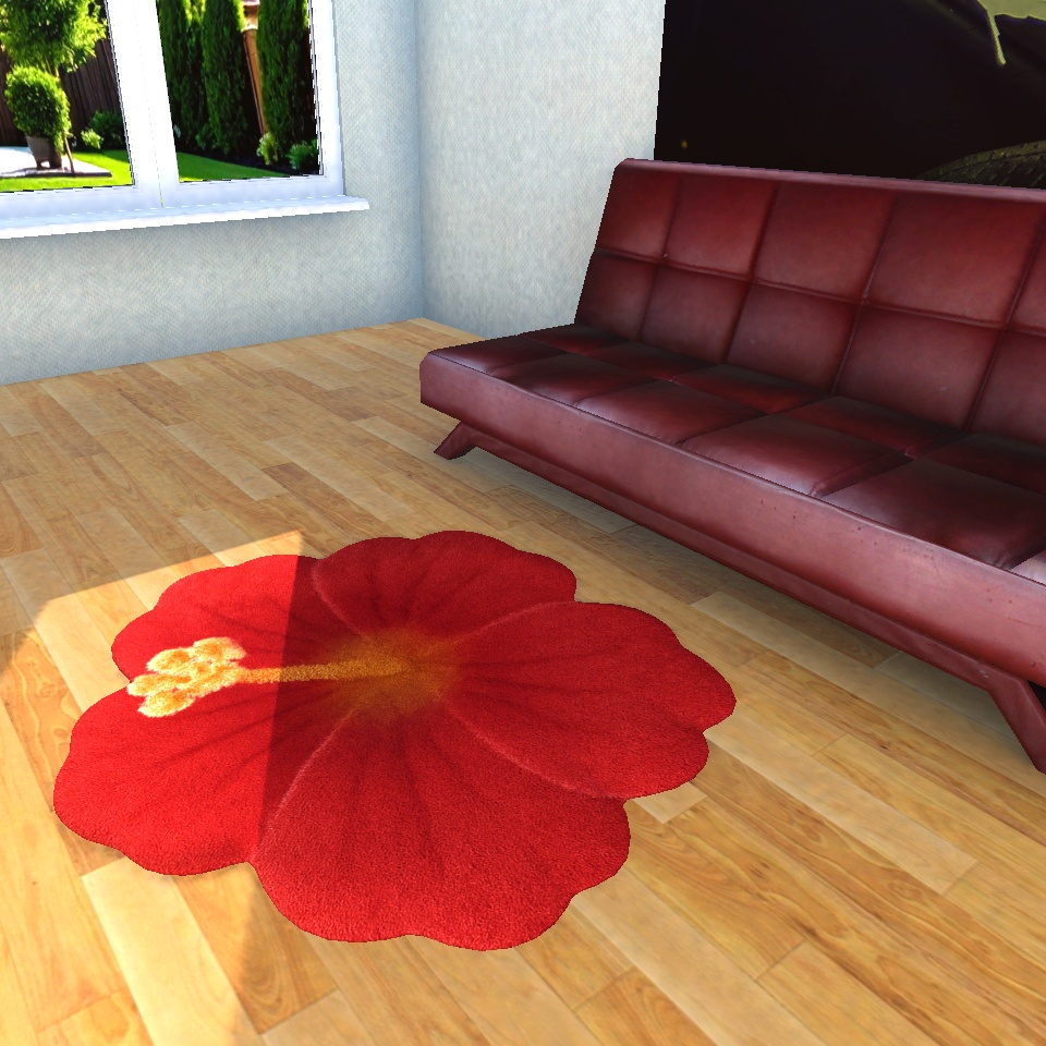 ふわふわ風ラグ(絨毯)円形4種+花形4種 / Rug(carpet) Round4 & Flower4