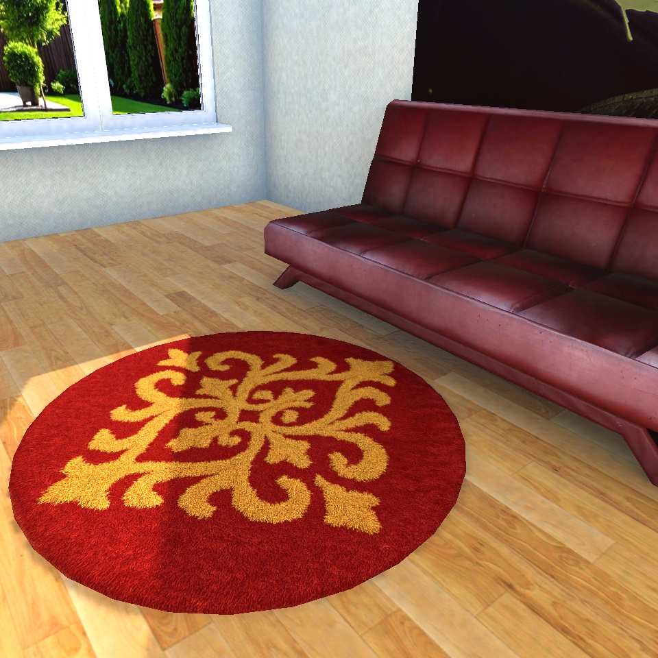 ふわふわ風ラグ(絨毯)円形4種+花形4種 / Rug(carpet) Round4 & Flower4