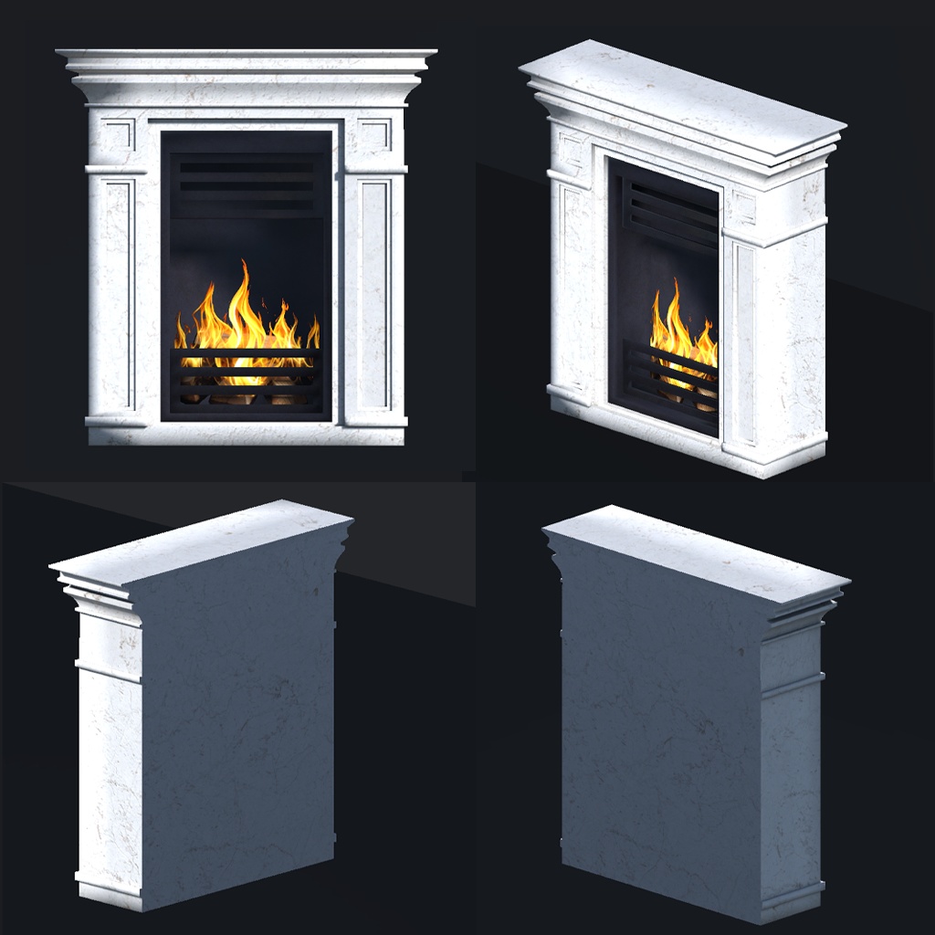 <Mantelpiece set Series>マントルピース3色×3種類(暖炉装飾)※フェイクファイヤー付(共通おまけ有)