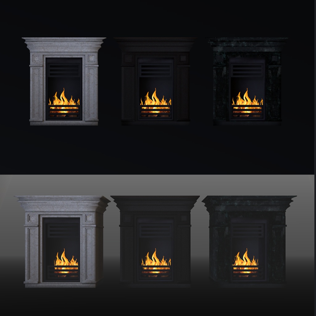 <Mantelpiece set Series>マントルピース3色×3種類(暖炉装飾)※フェイクファイヤー付(共通おまけ有)