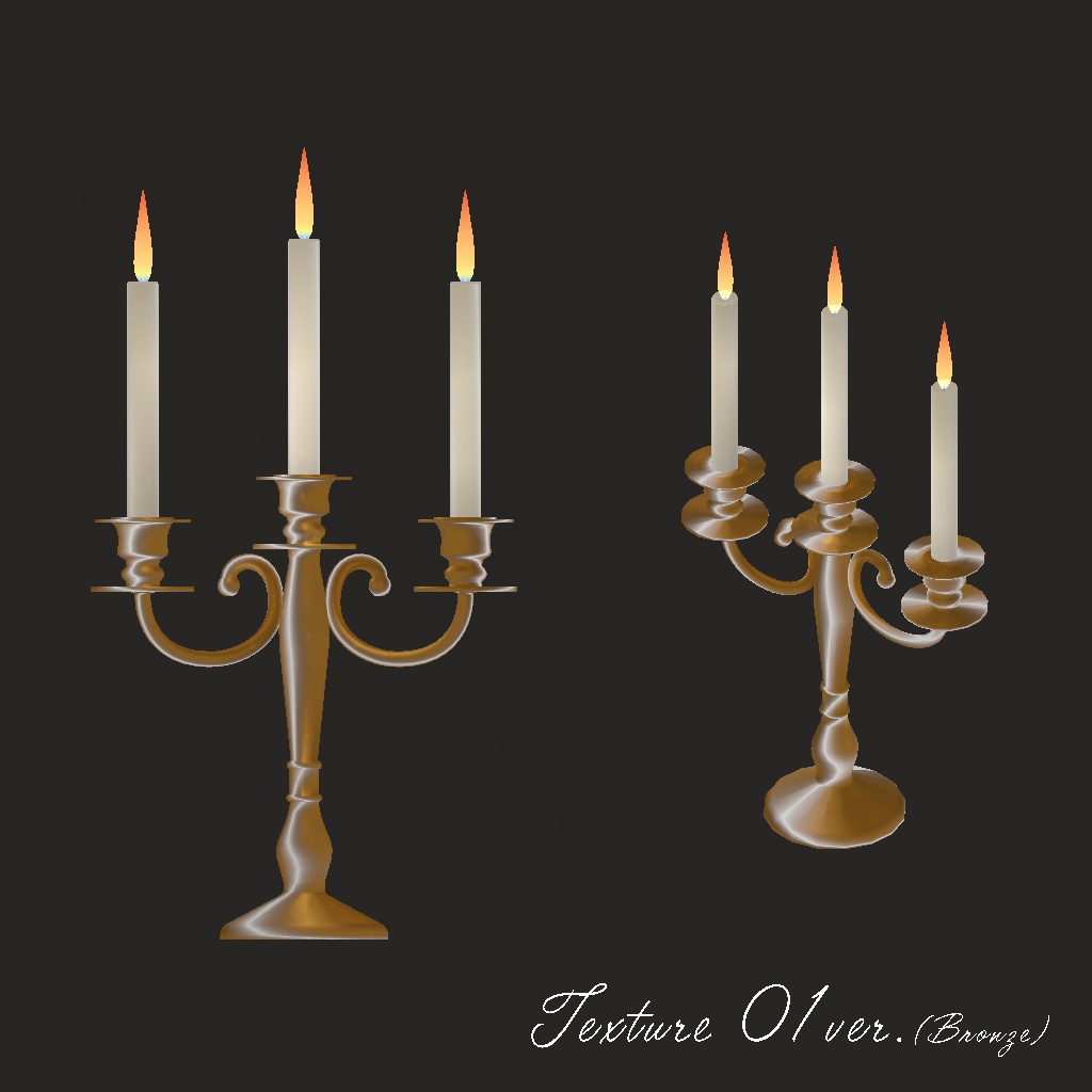 <Mantelpiece set Series>アンティーク調キャンドルセット 2色✕7セット ※光る炎付(共通おまけ有)