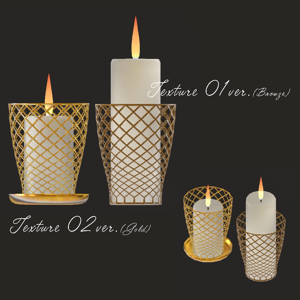 <Mantelpiece set Series>アンティーク調キャンドルセット 2色✕7セット ※光る炎付(共通おまけ有)