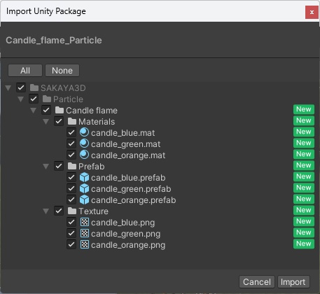 <Mantelpiece set Series>ろうそくの炎 パーティクル3色 -Candle flame Particles-
