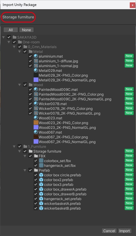 <One-Room>カスタムOK!マテリアル自由!ワンルームに ありそうな家具 その1(Blender/FBXデータ付あり)