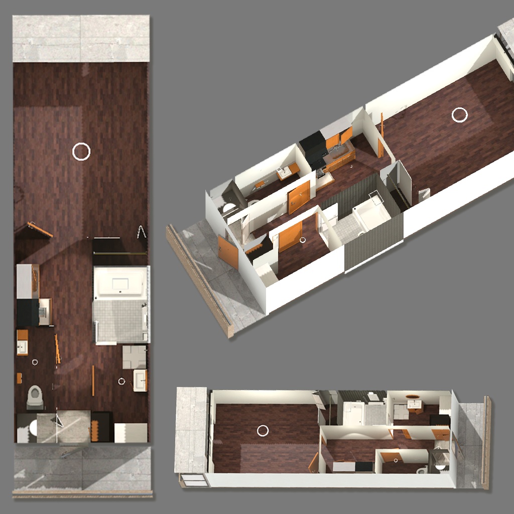 <Apartment>カスタムOK!マテリアル自由! 1Kアパート1室【Japanese-style Apartment room】