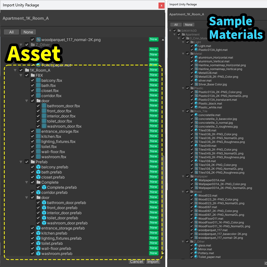 <Apartment>カスタムOK!マテリアル自由! 1Kアパート1室【Japanese-style Apartment room】