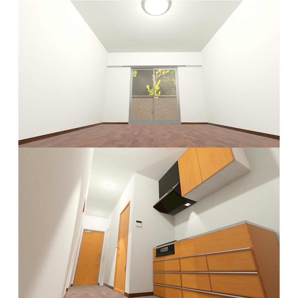 <Apartment>カスタムOK!マテリアル自由! 1Kアパート1室【Japanese-style Apartment room】