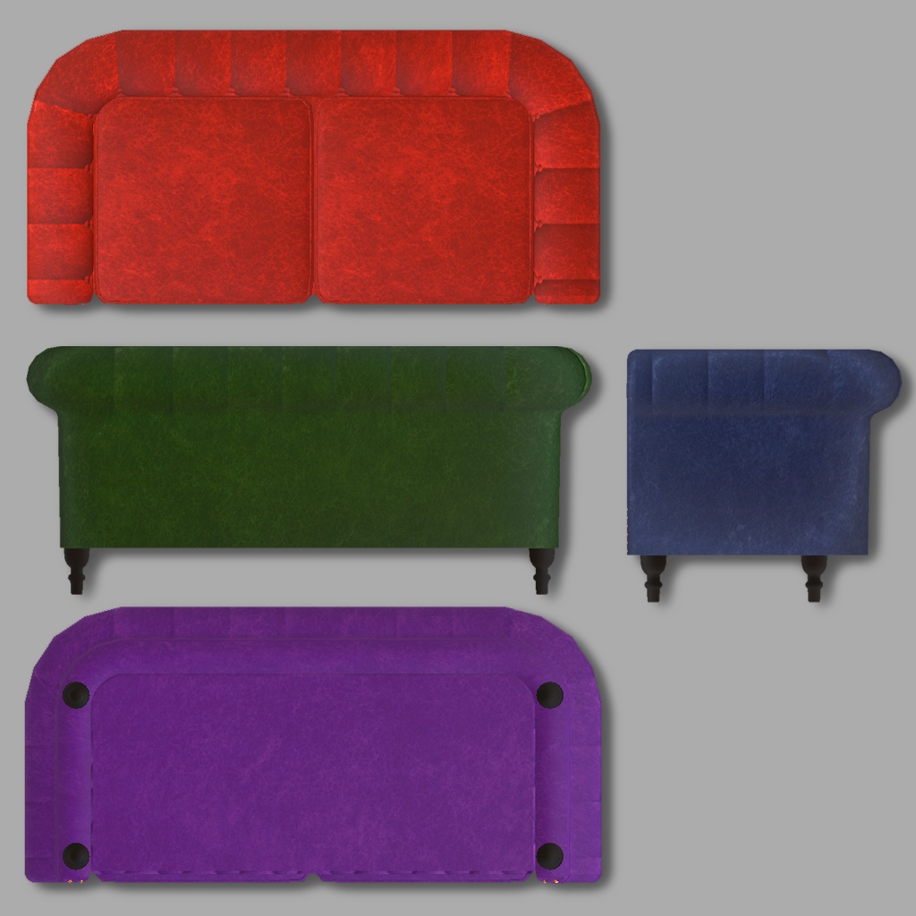 ラグジュアリーソファ(レザー調/7色)Luxury Sofa (Leather-style/7 colors)