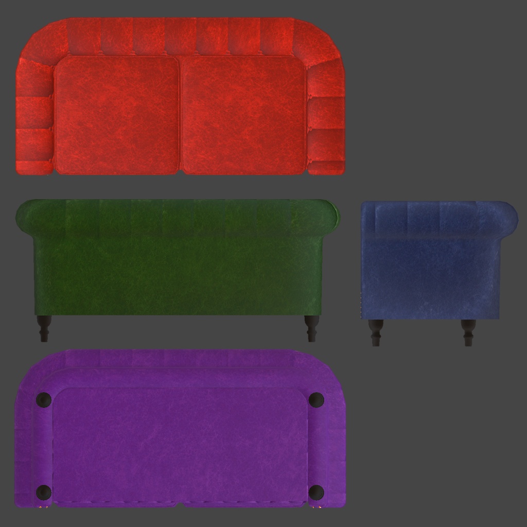 ラグジュアリーソファ(レザー調/7色)Luxury Sofa (Leather-style/7 colors)