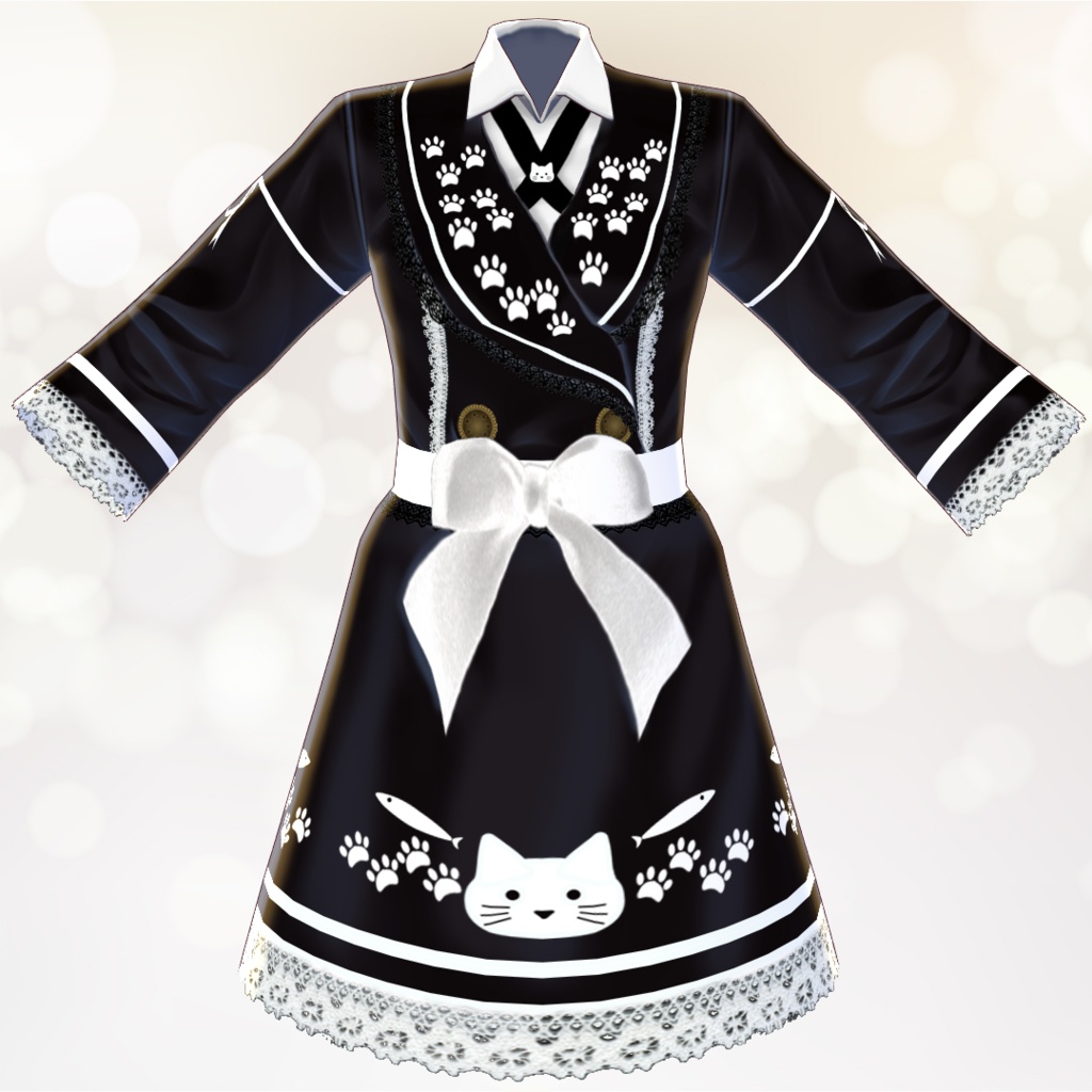 正式版対応！【VRoid】全２色　アイドル風衣装［猫柄］　衣装テクスチャ