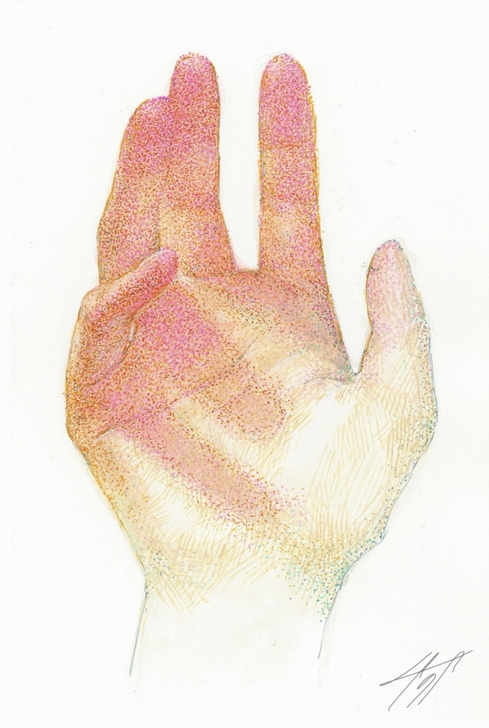 ポストカード原画「てのひら」