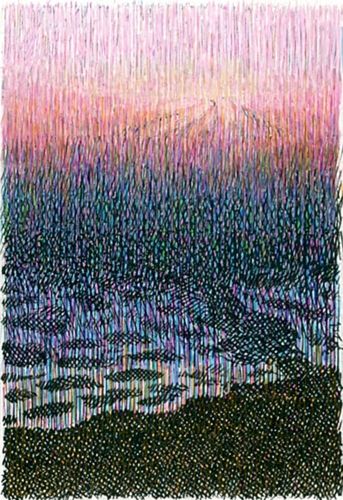 ミニ額ペン画「狭間」