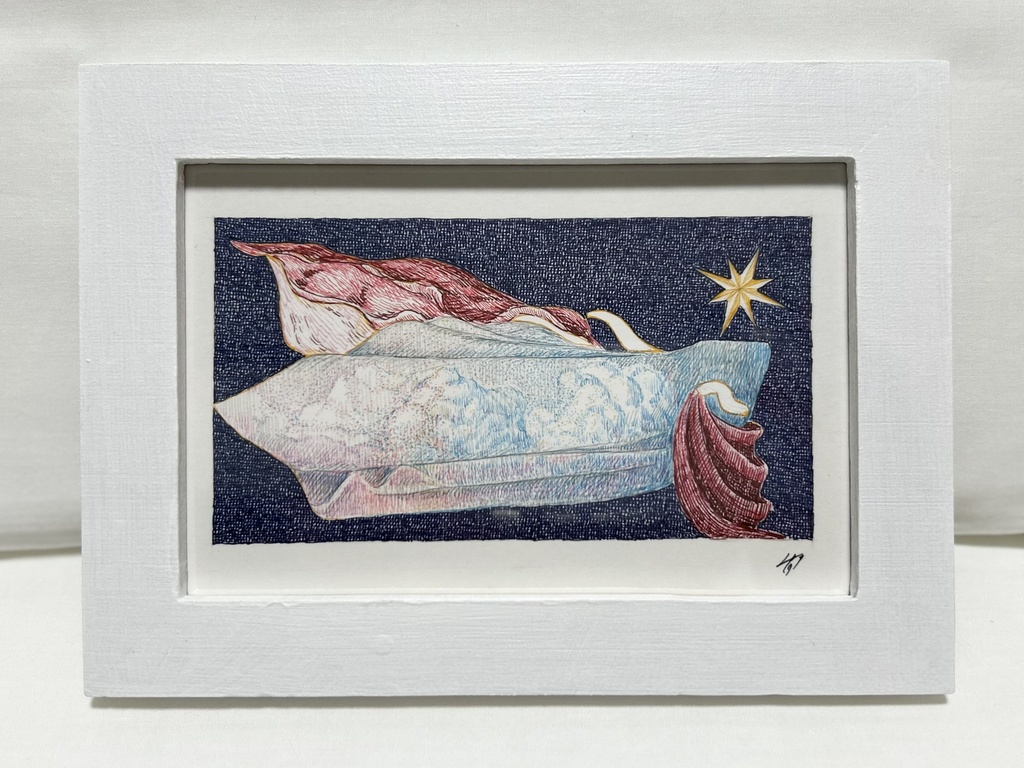 「バカンス」ポストカード原画額装有り