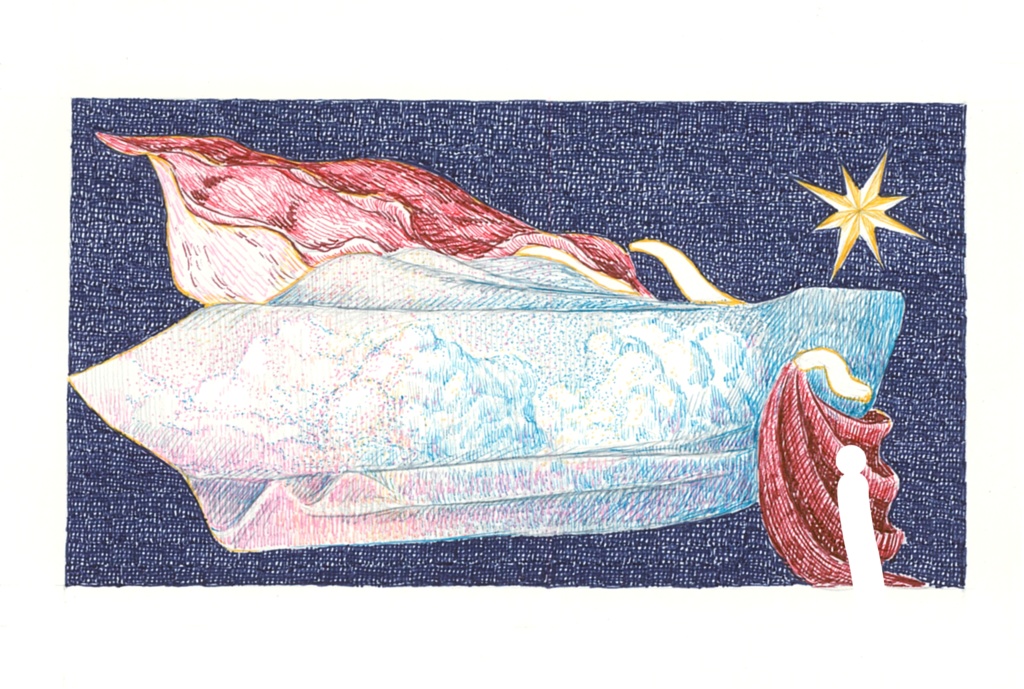 「バカンス」ポストカード原画額装有り