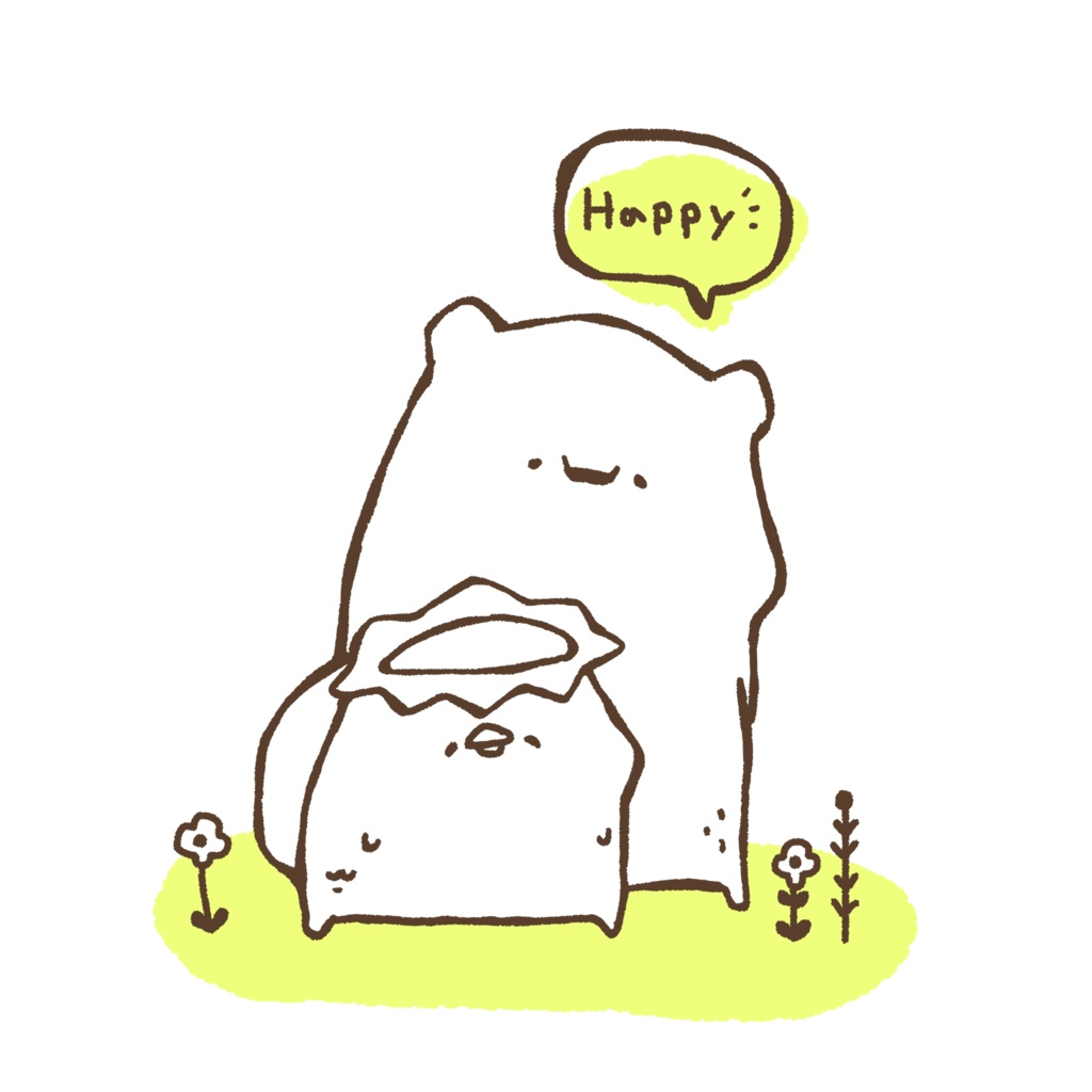 カッパくんくまくん✴︎happyTシャツ(両面)