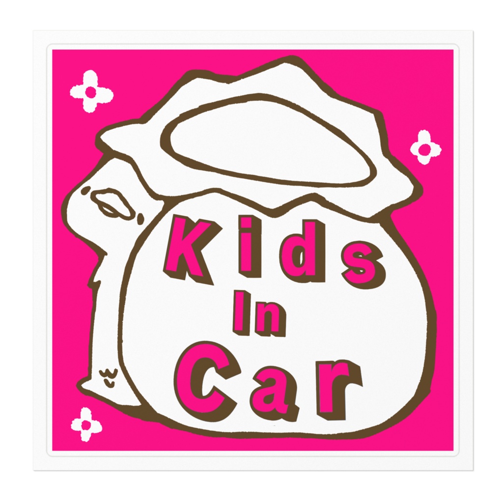 子ども用カーステッカー《かっぱくんピンク》