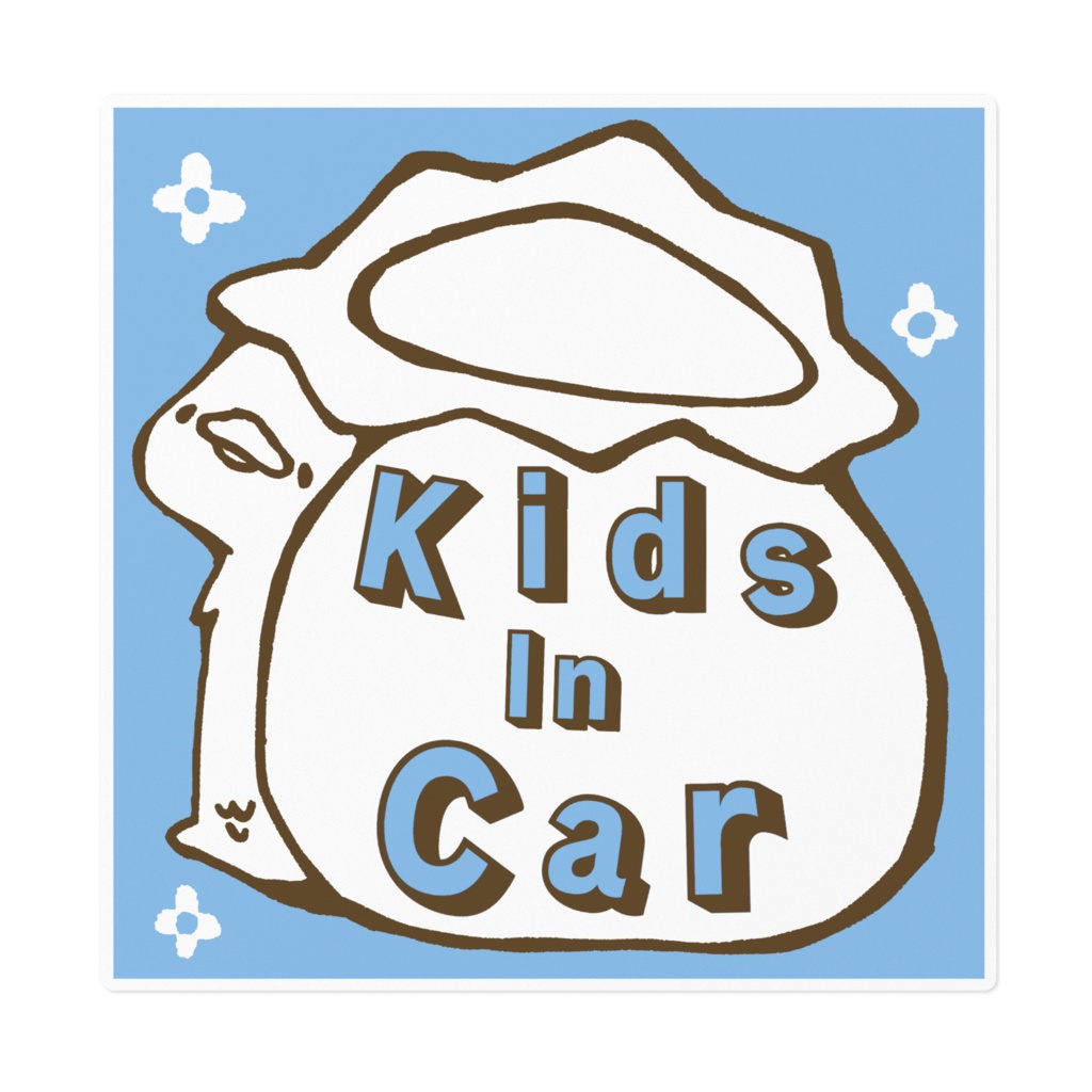 子ども用カーステッカー《カッパくんブルー》