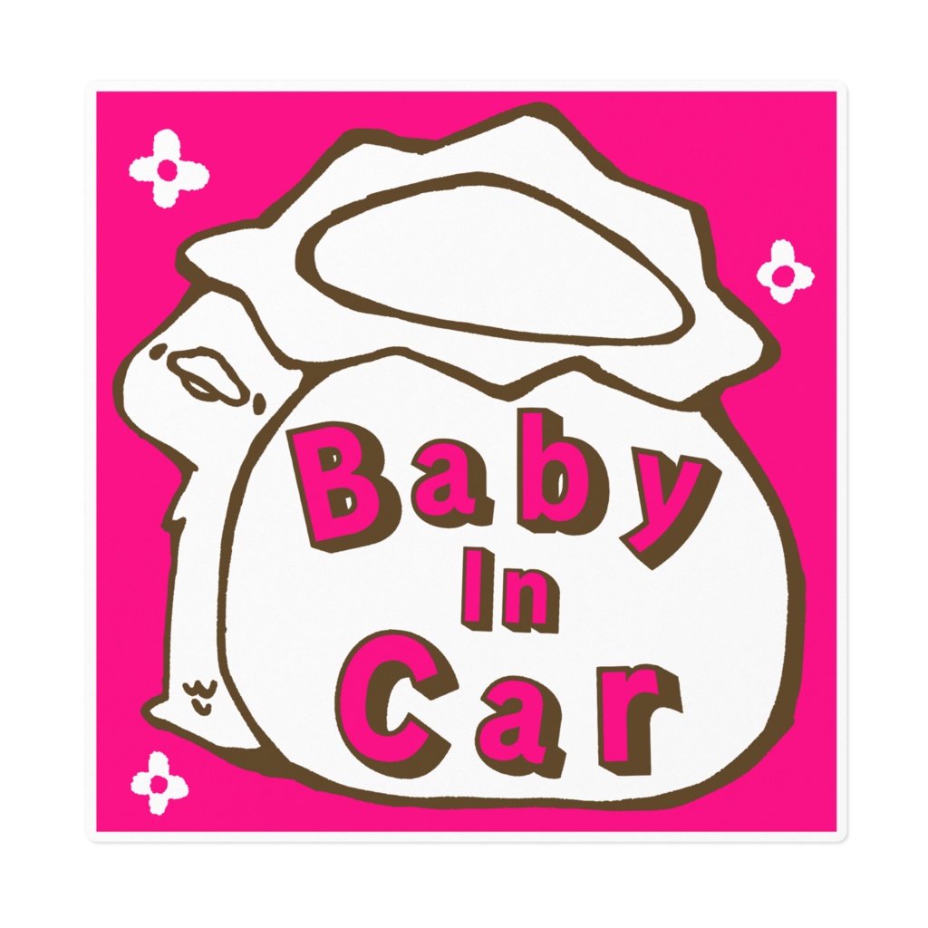 赤ちゃん用カーステッカー《カッパくんピンク》
