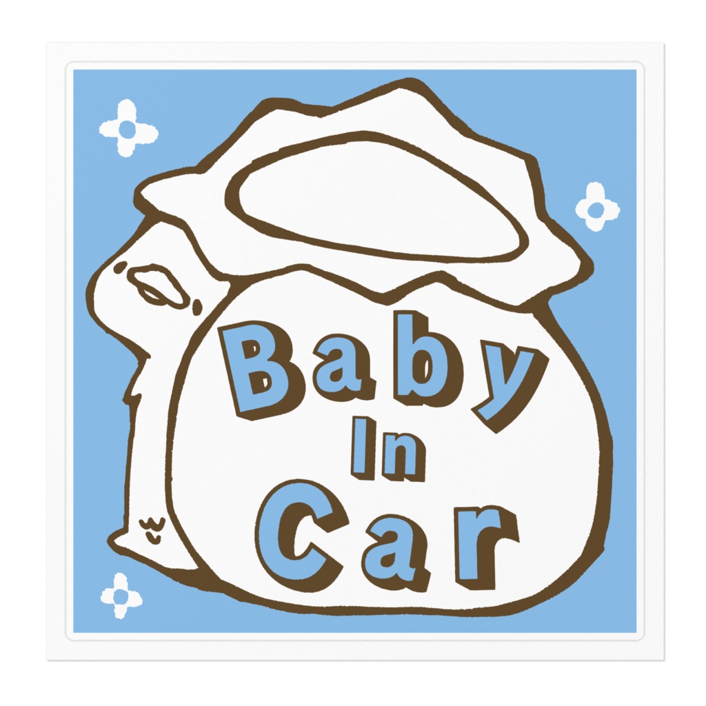 赤ちゃん用カーステッカー《カッパくんブルー》
