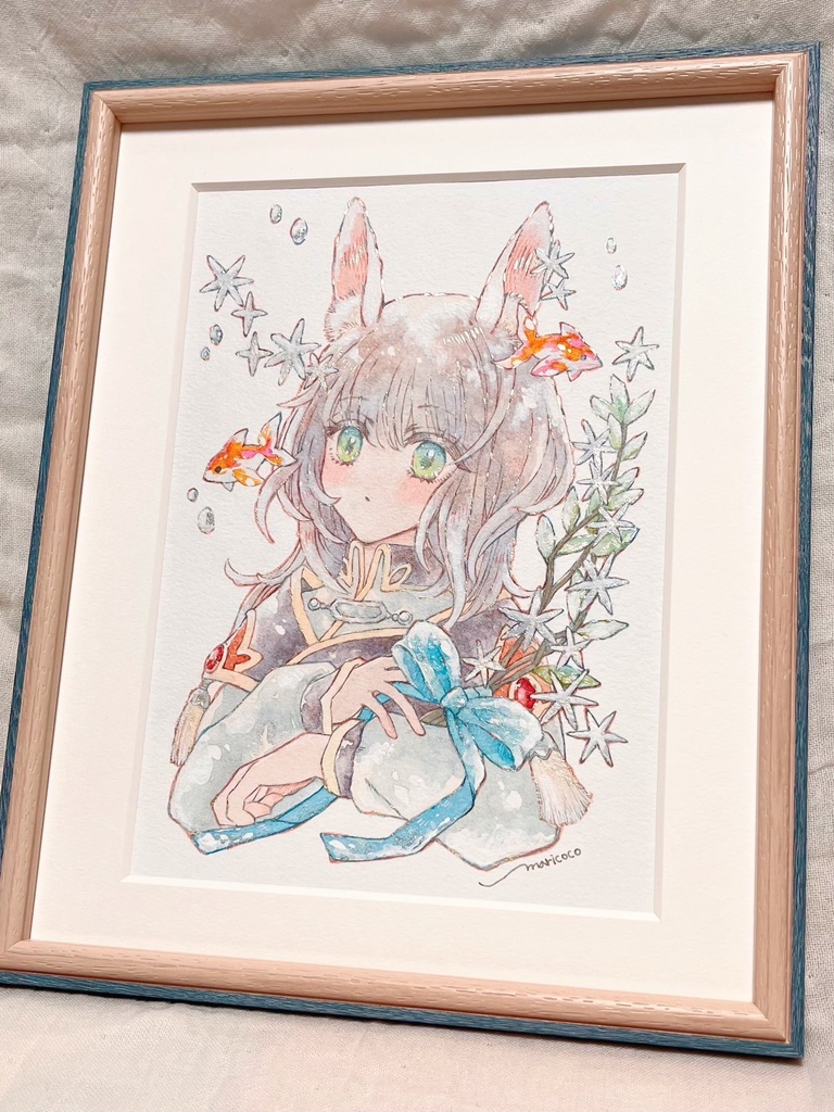 【12/06 22:00 OPEN】冬じたく Gold fish【アナログ原画・額付き】