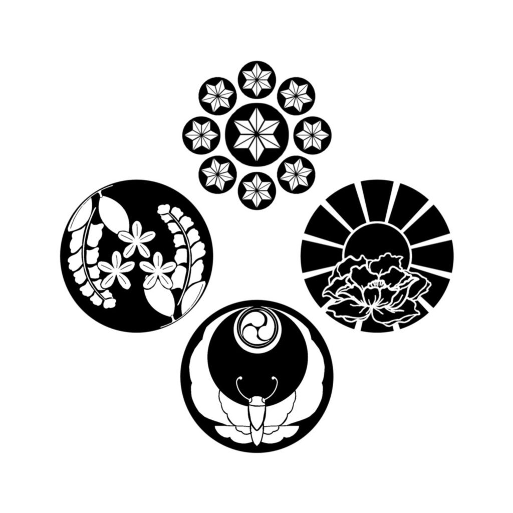 友士灯—ともしび— キャラクター個人紋缶バッジ(白地)