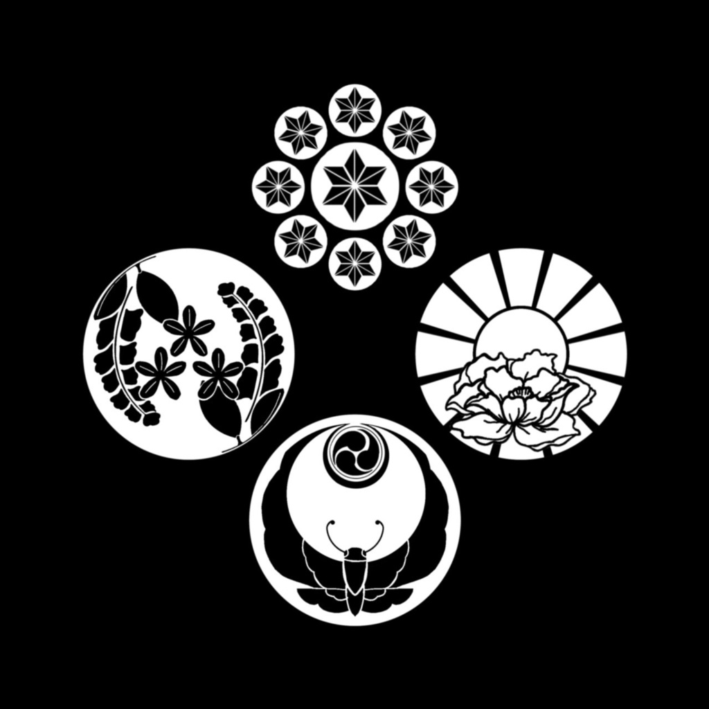 友士灯—ともしび— キャラクター個人紋缶バッジ(黒地)