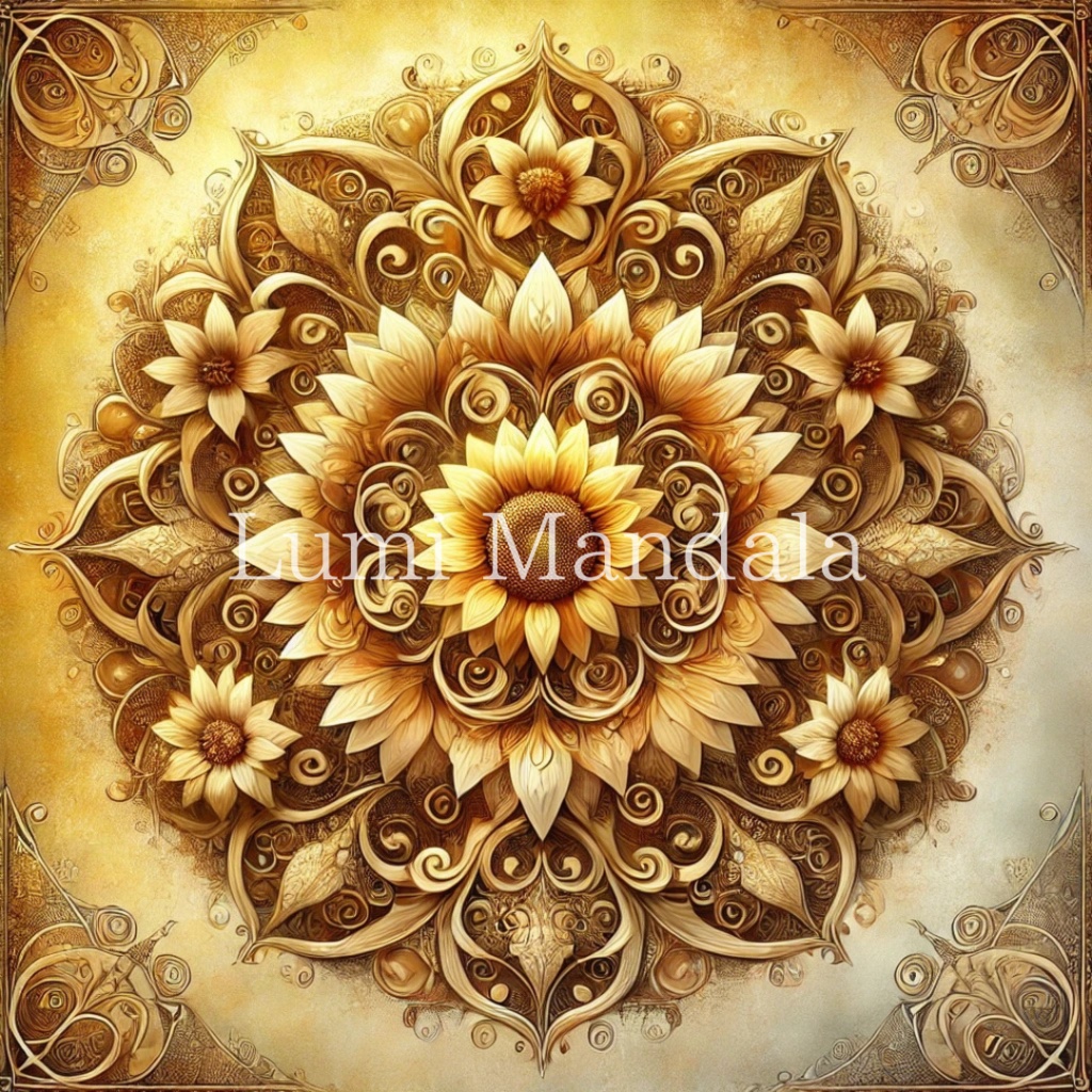 7月「黄金の太陽 - ひまわりと輝きの曼荼羅」