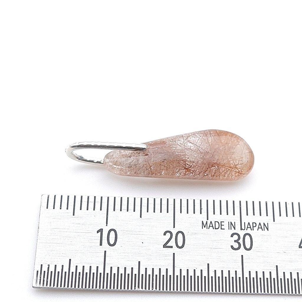 ルチルクォーツのシンプルペンダント ルチルレイテッドクォーツ 天然石アクセサリー 一点物 macari
