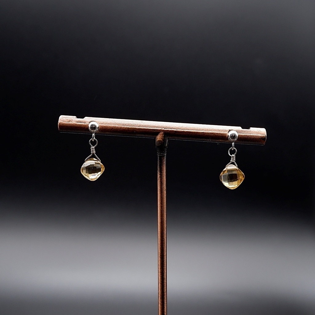 ~黄金に煌めく~ シトリンのピアス 天然石アクセサリー