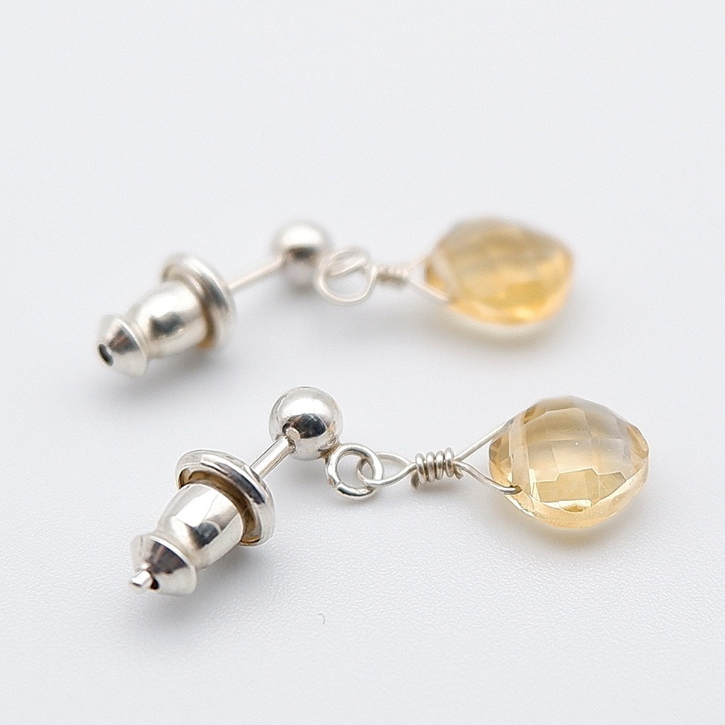 ~黄金に煌めく~ シトリンのピアス 天然石アクセサリー