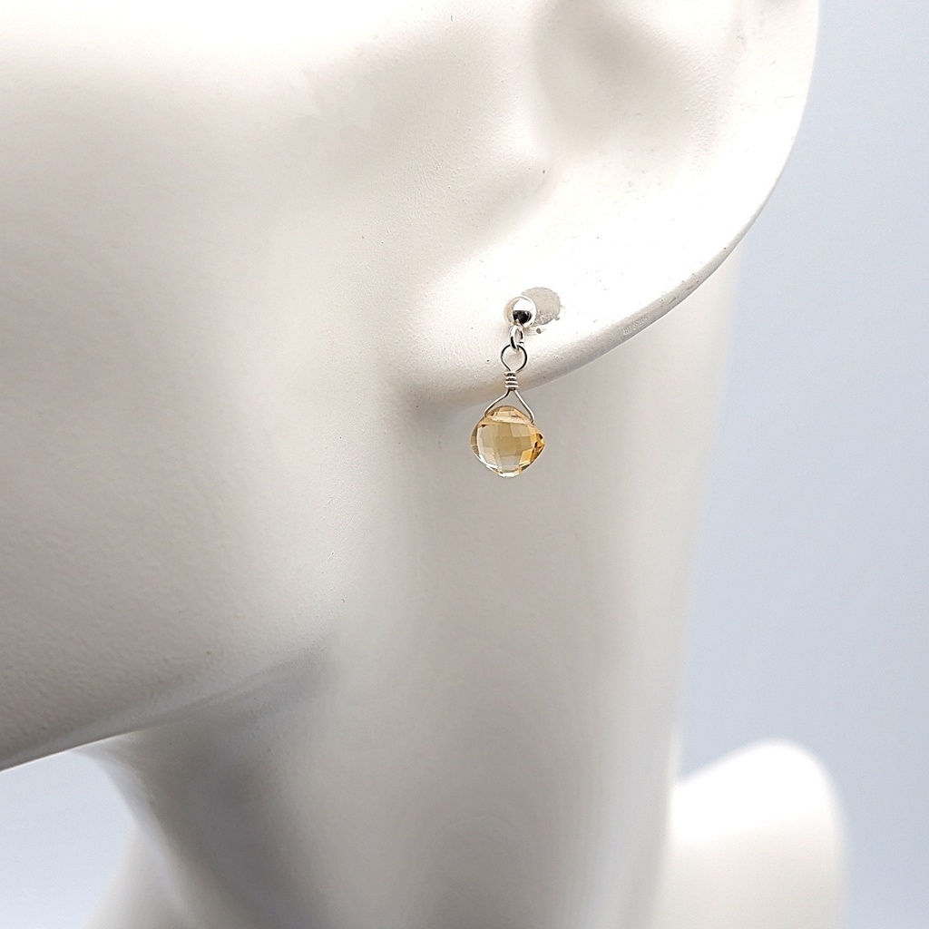 ~黄金に煌めく~ シトリンのピアス 天然石アクセサリー