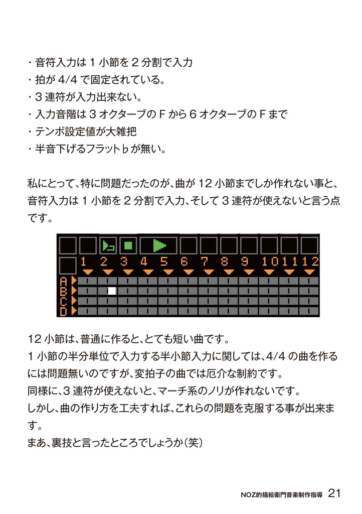 絵描衛門(FC版デザエモン)解説本「ばらかのドット絵日記ハビットくんシューティングができるまで」