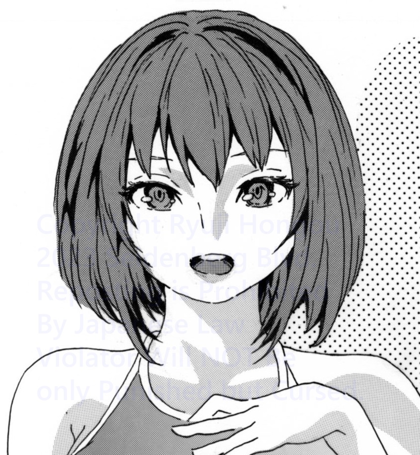 直筆モノクロトーンイラスト 「スクール水着ちゃん」B4漫画原稿用紙