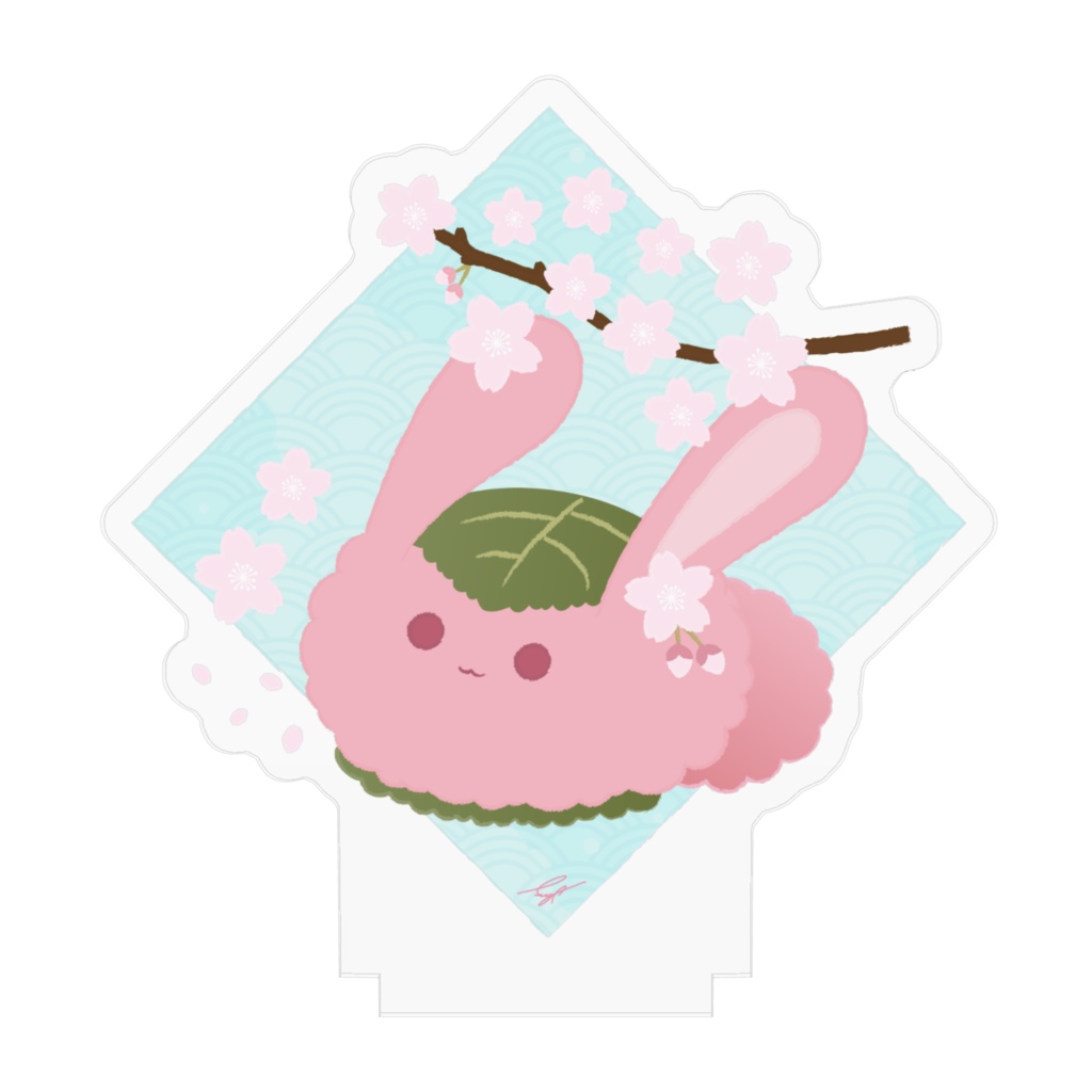 「うさぴ桜もち」アクリルフィギュア