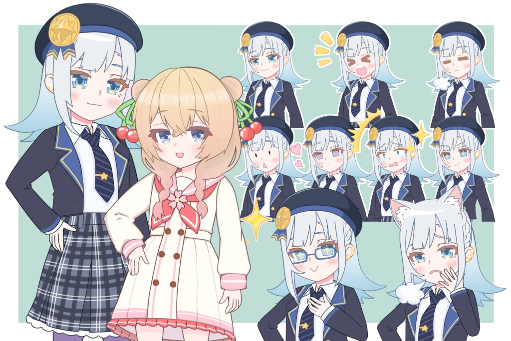 【二次創作】彩澄しゅお・彩澄りりせ立ち絵_リメイク