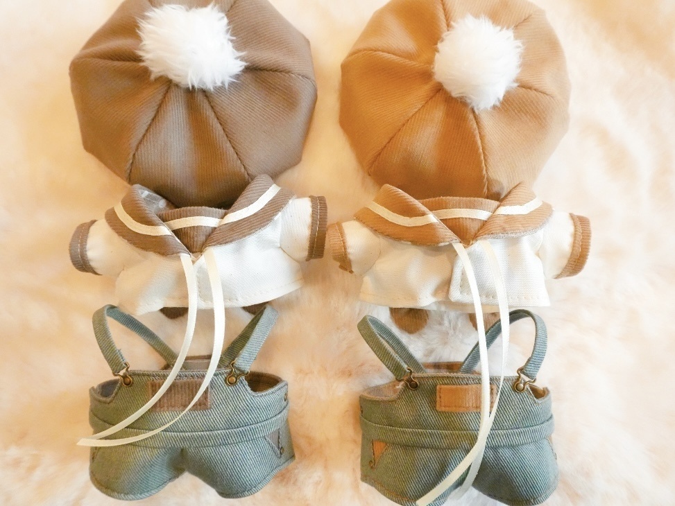 オーバーオールペアセット(15cmぬい)