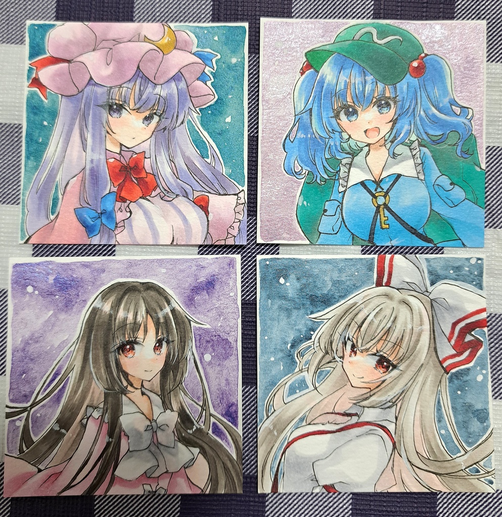 手描きイラスト*正方形カード原画*東方Project