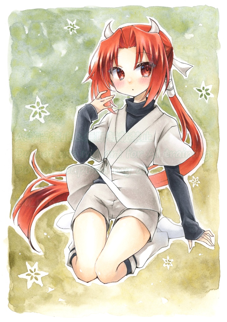手描きイラスト*原画*てつなぎこおに。*せんり