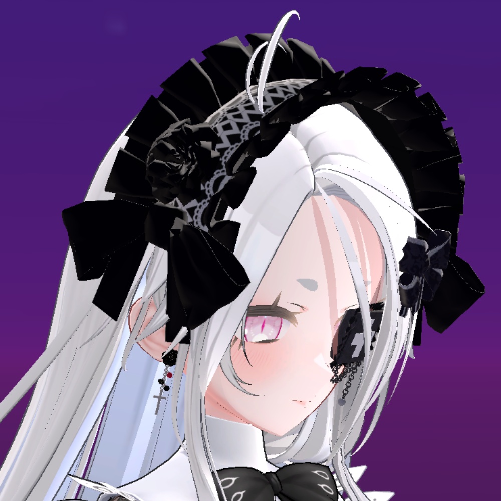【VRChat想定】黒薔薇のヘッドドレス-Black rose headdress-