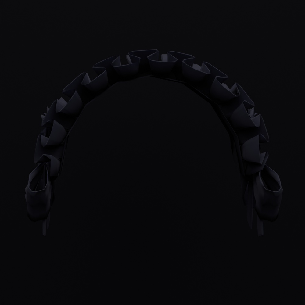 【VRChat想定】黒薔薇のヘッドドレス-Black rose headdress-
