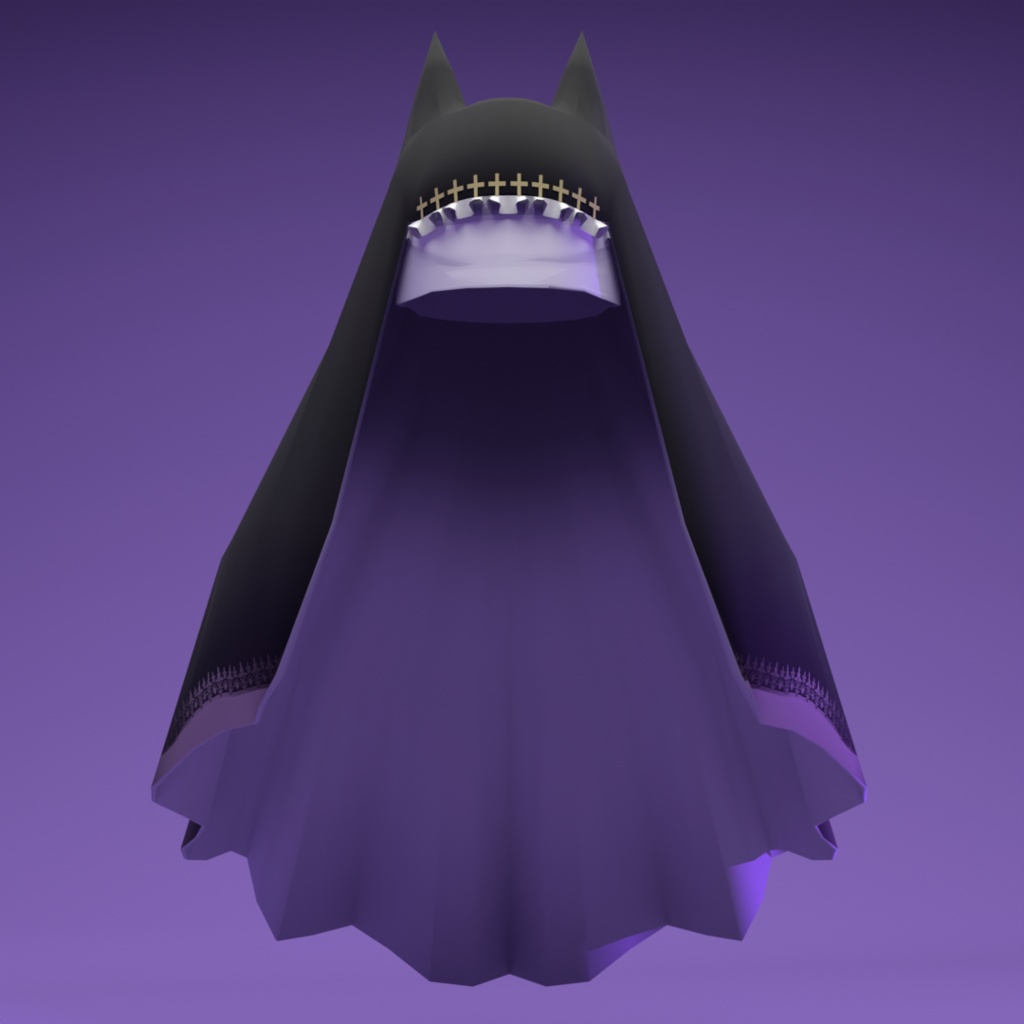 【VRChat想定】猫耳シスター帽【通常差分有り】