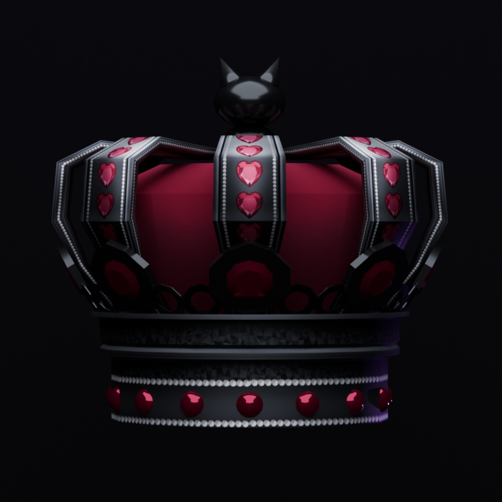 【VRChat想定】黒猫の王冠-Black cat crown-