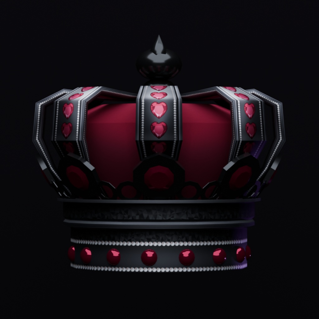 【VRChat想定】黒猫の王冠-Black cat crown-