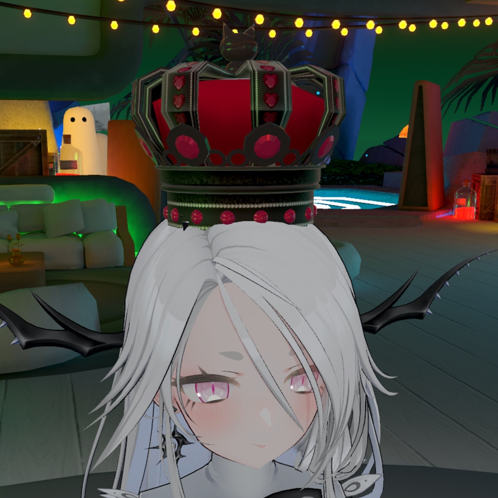 【VRChat想定】黒猫の王冠-Black cat crown-