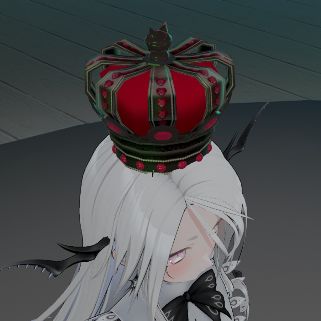 【VRChat想定】黒猫の王冠-Black cat crown-