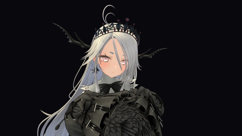 【VRChat想定】黒と赤のティアラ
