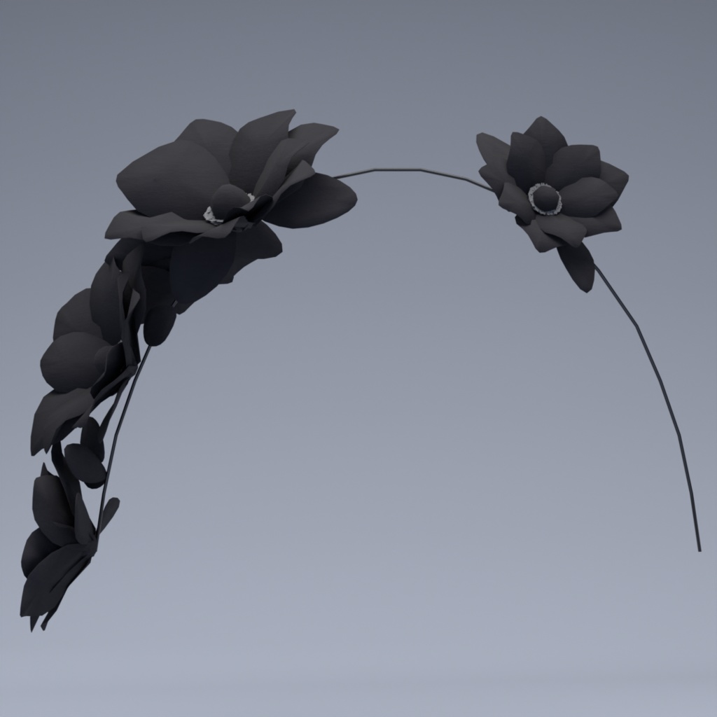 【VRChat想定】アネモネのカチューシャ(調整用シェイプキー入り)