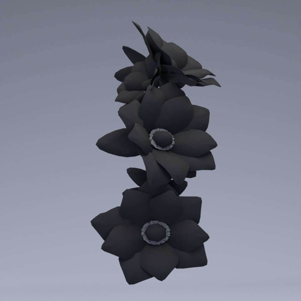 【VRChat想定】アネモネのカチューシャ(調整用シェイプキー入り)