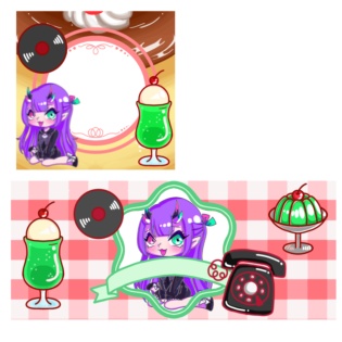 レトロなヘッダー＆アイコン 4色入り